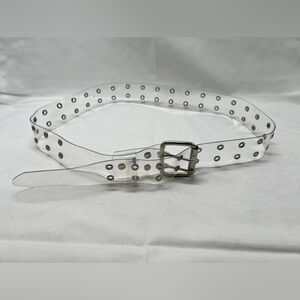 Double grommet clear plastic belt